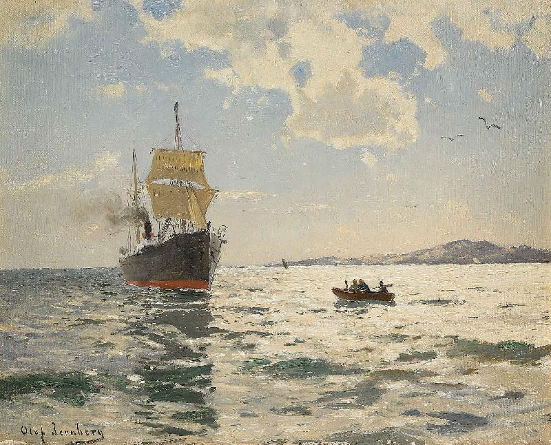 a. jernberg Marin med angfartyg oil painting picture